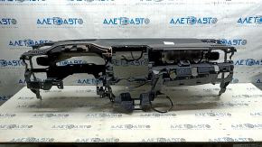 Front dashboard with AIRBAG Toyota Venza 21-24 for projection, leather, black, scratches