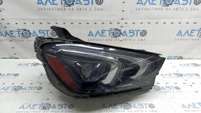 Right front headlight assembly Mercedes W167 GLE 20-23 LED with seal, scratches, needs polishing, yellowing LED
