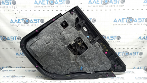 Door trim panel rear left complete Mercedes W167 GLE 20-23 dark gray, insert and armrest brown leather, wood molding, Burmester, with handle, without curtain, scratches