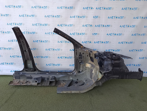 Front left quarter of Audi A6 C8 19-23 sawed off with central pillar, black