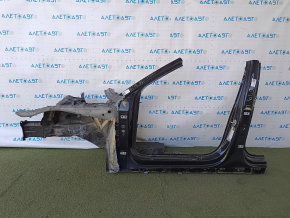 Front left quarter of Audi A6 C8 19-23 sawed off with central pillar, black