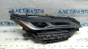 Front right headlight Toyota Venza 21-24 XLE Limited lens, with mount, sand, broken mounts, crack, yellowing LED