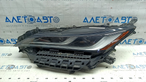 Left front headlight Toyota Venza 21-24 XLE Limited lens, with mount, sand, broken mounts, crack, yellow LED