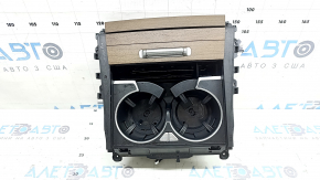 Mercedes W167 GLE 20-26 center console pocket box with cup holders, light wood trim, dry-cleanable