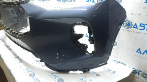 Front bare bumper Ford Escape MK4 23-26 without parking sensors and automatic parking, blue K1, non-factory holes, scratches, sand, crack