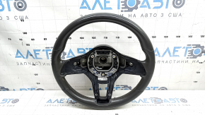 The steering wheel is bare Mercedes W167 GLE 20-23, dark gray leather, without heating, needs dry cleaning, cracked leather, scratches