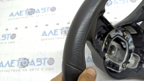 The steering wheel is bare Mercedes W167 GLE 20-23, dark gray leather, without heating, needs dry cleaning, cracked leather, scratches