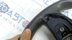 The steering wheel is bare Mercedes W167 GLE 20-23, dark gray leather, without heating, needs dry cleaning, cracked leather, scratches