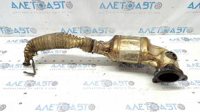 The inlet pipe with the catalytic converter of Ford Edge 19-24 2.0T has a torn corrugation