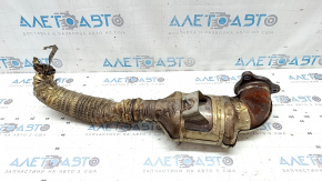The inlet pipe with the catalytic converter of Ford Edge 19-24 2.0T has a torn corrugation