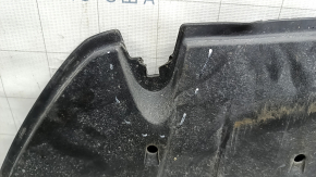 The front bumper guard for Toyota Venza 21-24 is dented, worn, and the mount is broken