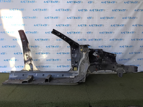 The front left quarter of the Toyota Camry v40 07-11 was sawed off with the central pillar, black, rusty