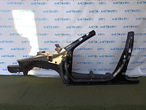 The front left quarter of the Toyota Camry v40 07-11 was sawed off with the central pillar, black, rusty