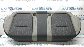 Rear seat cushion 2nd row Subaru Forester 25-26, dark gray + light gray fabric, blue stitching, needs cleaning, torn, wrinkled