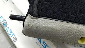Back of rear row of seats 2nd row left Subaru Forester 25-26 dark gray + light gray fabric, blue stitching, needs cleaning, wrinkled