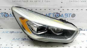 Front right headlight assembly Ford Escape MK3 17-19 rest xenon + LED light, polished, scratches, cobweb