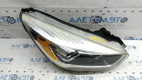 Front right headlight assembly Ford Escape MK3 17-19 rest xenon + LED light, polished, scratches, cobweb