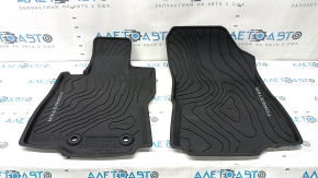 Set of floor mats for Subaru Forester 25-26, black rubber, scratches