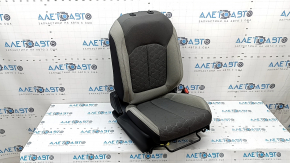 Subaru Forester 25-26 passenger seat without airbag, dark gray + light gray fabric, blue stitching, manual, needs cleaning, scratches on plastic