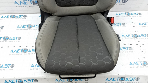 Subaru Forester 25-26 passenger seat without airbag, dark gray + light gray fabric, blue stitching, manual, needs cleaning, scratches on plastic