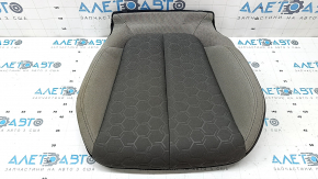 Driver's seat cushion upholstery for Subaru Forester 25-26, dark gray fabric + light gray, blue stitching, cleanable