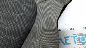 Driver's seat cushion upholstery for Subaru Forester 25-26, dark gray fabric + light gray, blue stitching, cleanable