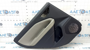Door trim card rear left Subaru Forester 25-26 black with gray insert fabric, armrest gray rubber, scratches, worn