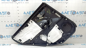 Subaru Forester 25-26 rear right door panel, black with gray fabric insert, gray rubber armrest, needs cleaning, scratch
