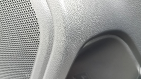 Subaru Forester 25-26 rear right door panel, black with gray fabric insert, gray rubber armrest, needs cleaning, scratch