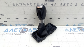 Gear knob with cover Ford Escape MK3 17-19, black leather, scratches, dry cleanable