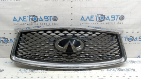 Radiator grill assembly Infiniti QX50 19-25 with emblem for radar, for camera, emblem for polishing, scratches on chrome, broken mount