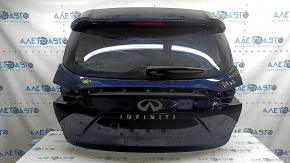 Naked trunk door with glass Infiniti QX50 19-25 blue BW5, with spoiler, brake light, trapezoid, leash, lower trim