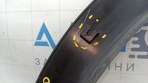Front left fender arch trim Infiniti QX50 19-25 structure, faded plastic, cracked fasteners, broken fastener