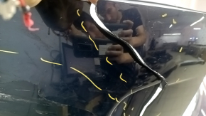 Bare rear bumper Infiniti QX50 19-25 blue, scratches, cracked, missing fragment, broken fasteners