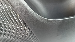 Door trim card rear right Infiniti QX50 19-25 black, insert black leather, armrest black leather, gray stitching, molding silver, with curtain, BOSE, with button, scratches