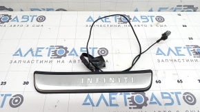 Outer rear left door sill plate Infiniti QX50 19-23 chrome with backlight, scratches