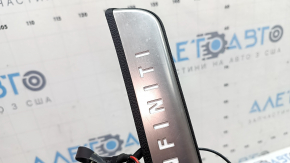Outer rear left door sill plate Infiniti QX50 19-23 chrome with backlight, scratches