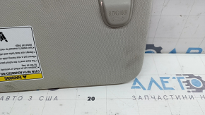 Right visor Infiniti QX50 19-25 gray, without hook, dry cleanable