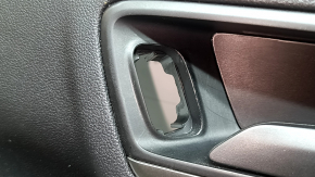 Door trim, front right card, Ford Escape MK4 23-26, black, armrest, leather, dark gray insert, with black handle, scratches, abrasions