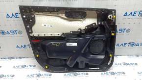 Door trim, front right card, Ford Escape MK4 23-26, black, armrest, leather, dark gray insert, with black handle, scratches, abrasions