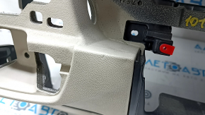 Torpedo front panel with AIRBAG BMW X3 G01 18-21 leather, black and beige OYSTER, without projection, dents