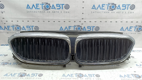 Radiator grille assembly BMW 5 G30 17-23 Sport Line, with radiator deflector blinds, chrome, chips, scratches on chrome