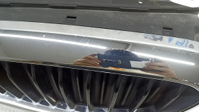 Radiator grille assembly BMW 5 G30 17-23 Sport Line, with radiator deflector blinds, chrome, chips, scratches on chrome