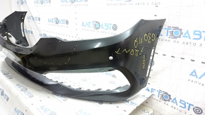 Bare front bumper BMW 5 G30 17-20 for parking sensors and PMA, without towing hook plug, graphite, scratches