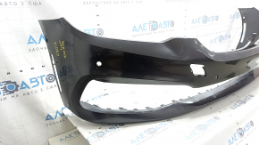 Bare front bumper BMW 5 G30 17-20 for parking sensors and PMA, without towing hook plug, graphite, scratches