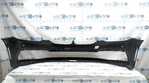 Bare front bumper BMW 5 G30 17-20 for parking sensors and PMA, without towing hook plug, graphite, scratches