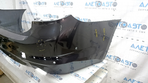 Bare rear bumper BMW 5 G30 17-20 for parking sensors and PMA, without towing hook plug, graphite, scratches, pressed, scuffed, cracked mount