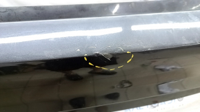 Bare rear bumper BMW 5 G30 17-20 for parking sensors and PMA, without towing hook plug, graphite, scratches, pressed, scuffed, cracked mount