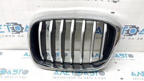 Radiator grill left BMW X3 G01 18-21 nostril, chrome frame + gray grille, butts
