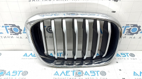 Radiator grill right BMW X3 G01 18-21 nostril, chrome frame + gray grille, butts